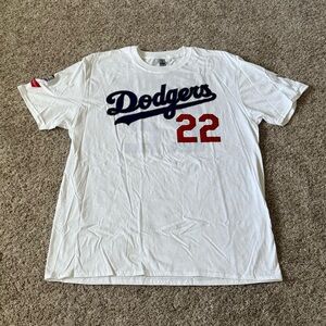 NEW LA Dodgers 2020 World Champions Clayton Kershaw white T Shirt Tee Men's XL